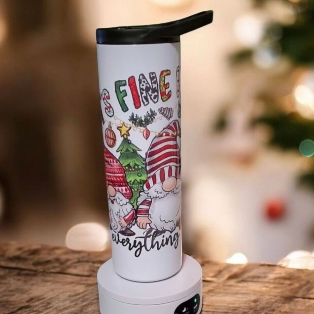 IT'S FINE I'M FINE everything is fine Gnomes 30oz Tumbler with duo lids  🎉sale